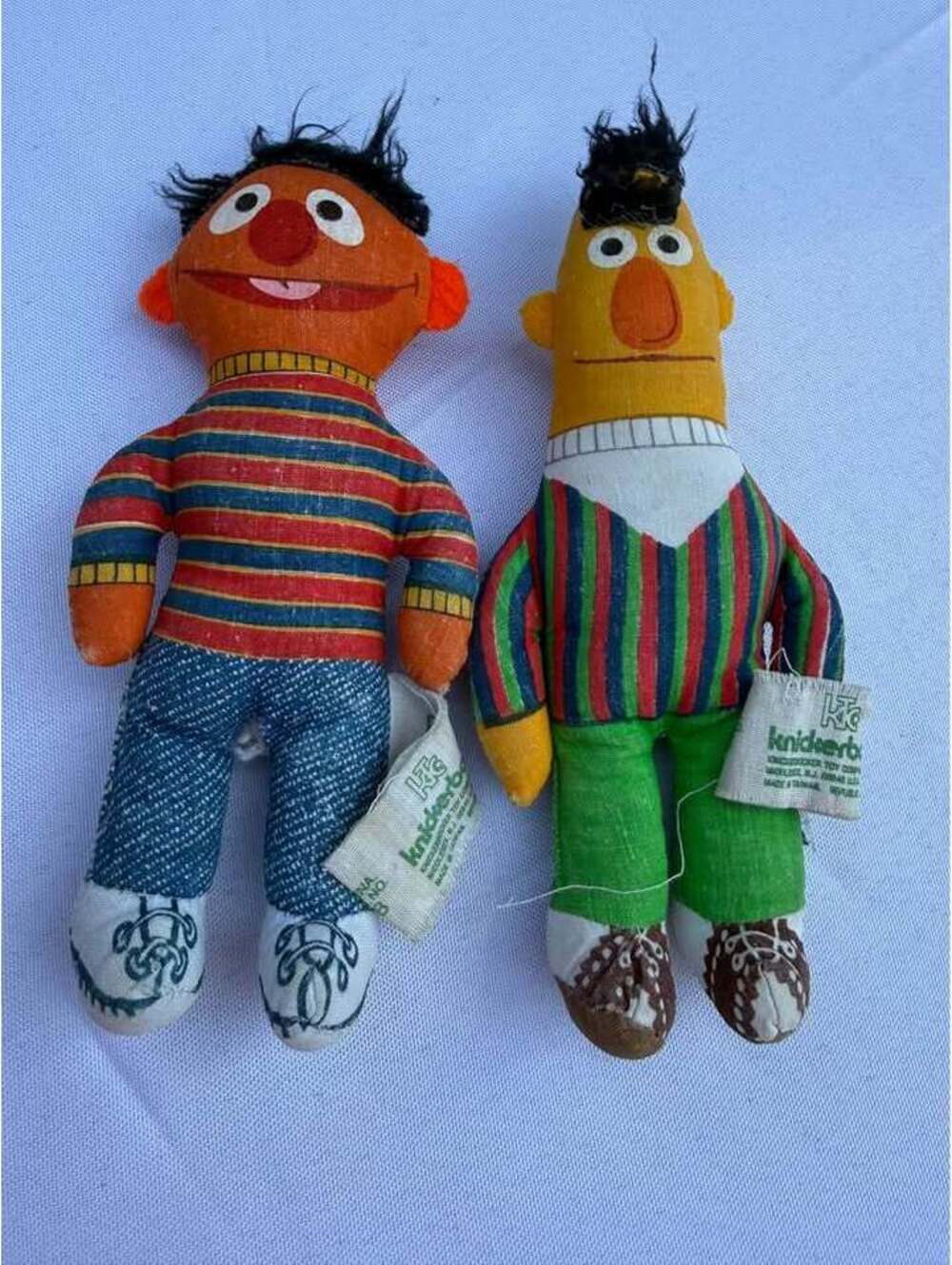 Vintage Knickerbocker Sesame Street Bert and Ernie Plush Dolls